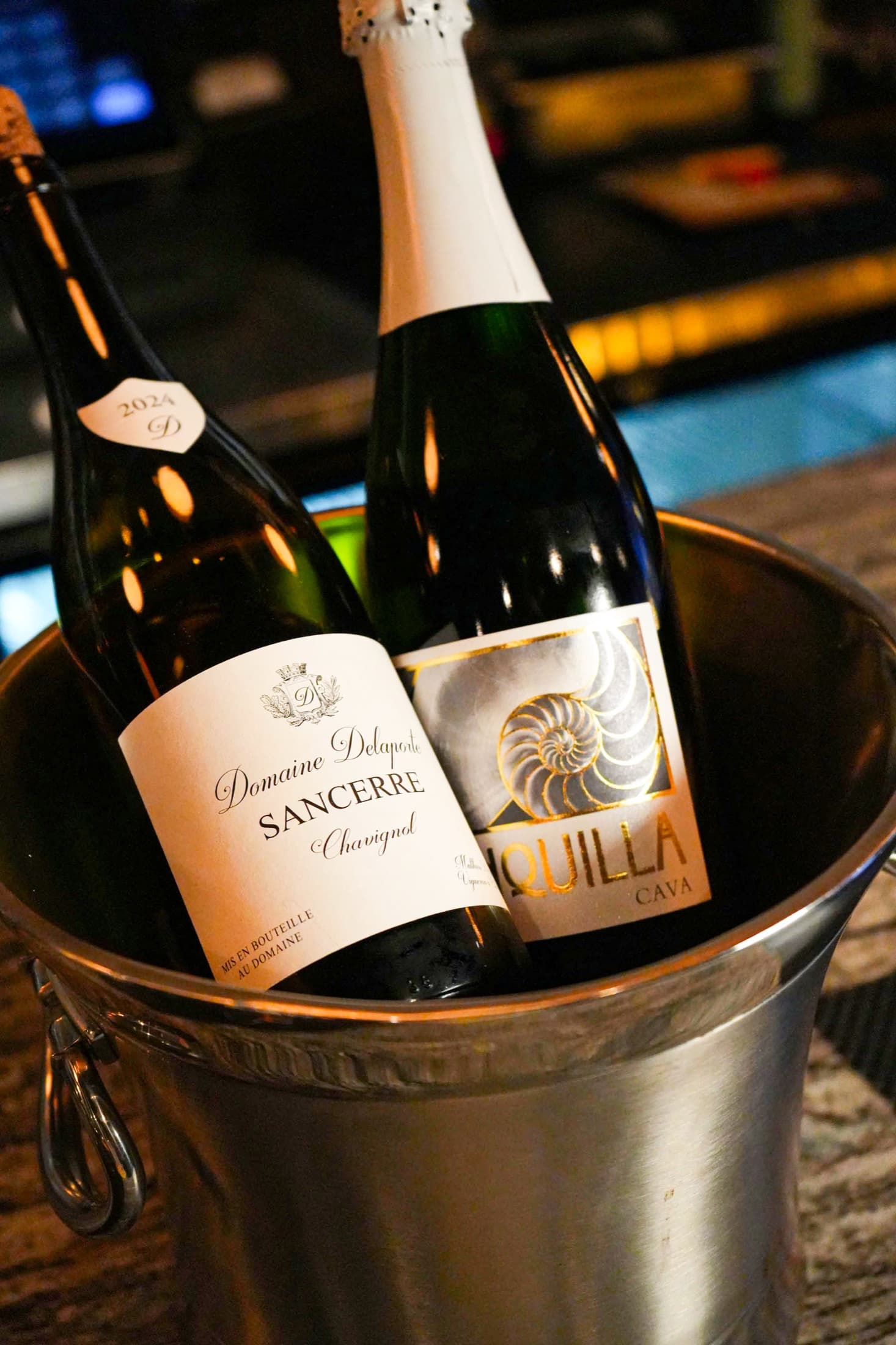 Champagne bottles ready for a private celebration at Siren